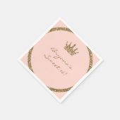 Serviette En Papier Parties scintillant rose brillant or doux 16 Princ (Coin)