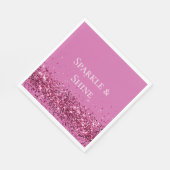 Serviette En Papier Parties scintillant rose chic (Coin)