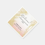Serviette En Papier Parties scintillant rose clair Golden Splash Maria (Coin)