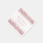 Serviette En Papier Parties scintillant rose clair mou Étincelle Confe (Coin)