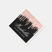 Serviette En Papier Parties scintillant rose Drift Nom personnalisé Gr (Coin)