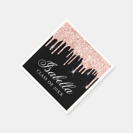 Serviette En Papier Parties scintillant rose Drift Nom personnalisé Gr (Coin)