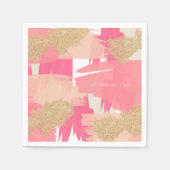 Serviette En Papier Parties scintillant rose et or moderne Motif Abstr (Devant)