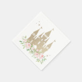 Serviette En Papier Parties scintillant rose et or Princesse Anniversa (Coin)