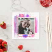 Serviette En Papier Parties scintillant rose et pourpre Éperche Gradua (En situation)