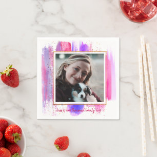 Serviette En Papier Parties scintillant rose et pourpre Éperche Gradua