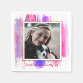 Serviette En Papier Parties scintillant rose et pourpre Éperche Gradua (Devant)