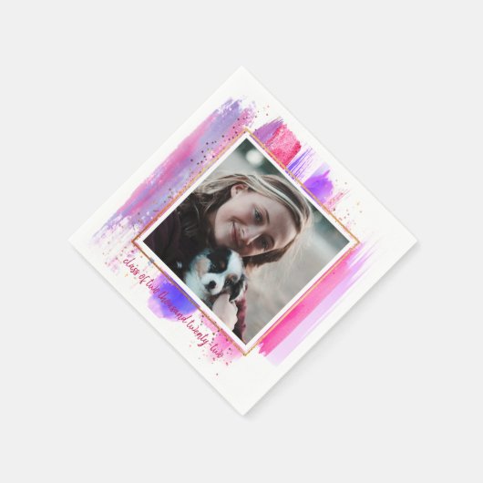 Serviette En Papier Parties scintillant rose et pourpre Éperche Gradua (Coin)