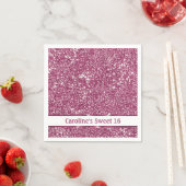 Serviette En Papier Parties scintillant rose Faux Regarder avec du tex (En situation)