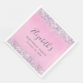 Serviette En Papier Parties scintillant rose fête d'anniversaire (Coin)