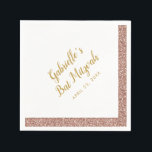 Serviette En Papier Parties scintillant rose Fille Rose Bat mitzvah or<br><div class="desc">Rose Parties scintillant or design avec nom et date personnalisables de couleur or. Excellent accent de table pour une célébration Bat mitzvah élégante et moderne, ou changer le libellé pour une Douce 16 anniversaire, bébé ou douche nuptiale. L'oeuvre est une image imprimée de parties scintillant - aucune parties scintillant réelle...</div>