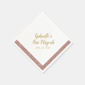 Serviette En Papier Parties scintillant rose Fille Rose Bat mitzvah or (Coin)