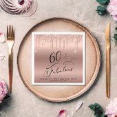 Serviette En Papier Parties scintillant Rose Gold 60e fête d'anniversa