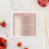 Serviette En Papier Parties scintillant rose Gold Blush - Votre texte (En situation)