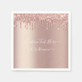 Serviette En Papier Parties scintillant rose Gold Blush - Votre texte (Devant)