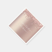 Serviette En Papier Parties scintillant rose Gold Blush - Votre texte (Coin)