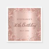 Serviette En Papier Parties scintillant rose Gold Foil 30e anniversair (Devant)
