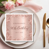 Serviette En Papier Parties scintillant rose Gold Foil 90e anniversair