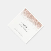 Serviette En Papier Parties scintillant rose Gold Nom blanc Joyeux Noë (Coin)