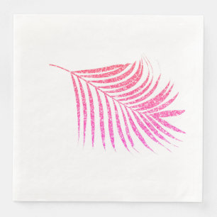 Serviette En Papier Parties scintillant rose Gold Rose Tropical Palm L