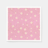 Serviette En Papier Parties scintillant rose Golden Daisy Baby shower (Devant)