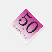 Serviette En Papier Parties scintillant rose Ombre 50 et fabuleux 50e  (Coin)