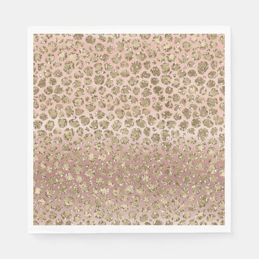 Serviette En Papier Parties scintillant rose or glam Leopard (Devant)