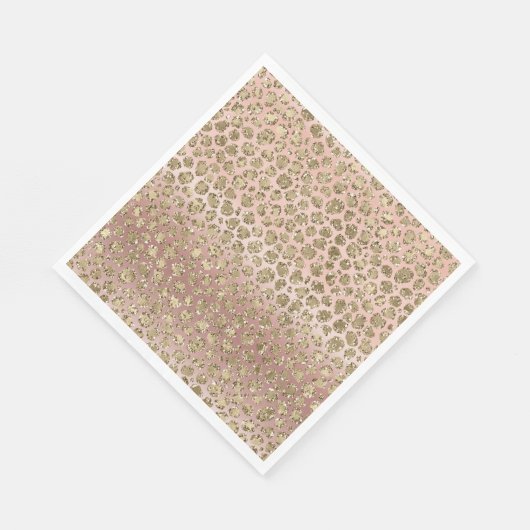 Serviette En Papier Parties scintillant rose or glam Leopard (Coin)