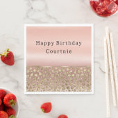 Serviette En Papier Parties scintillant rose or glam Leopard (En situation)