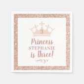 Serviette En Papier Parties scintillant rose pâle princesse Crown Anni (Devant)