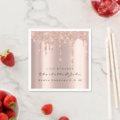 Serviette En Papier Parties scintillant rose Rose Gold Drids Étincelle (En situation)