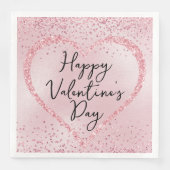 Serviette En Papier Parties scintillant rose Script romantique Saint V (Devant)