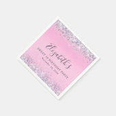 Serviette En Papier Parties scintillant rose sucré 16 Anniversaire (Coin)