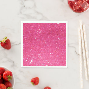 Serviette En Papier Parties scintillant rose vif