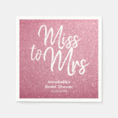 Serviette En Papier Parties scintillant rose vif Glam Miss à Mme Fête  (Devant)