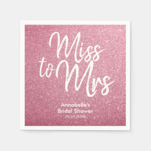 Serviette En Papier Parties scintillant rose vif Glam Miss à Mme Fête 