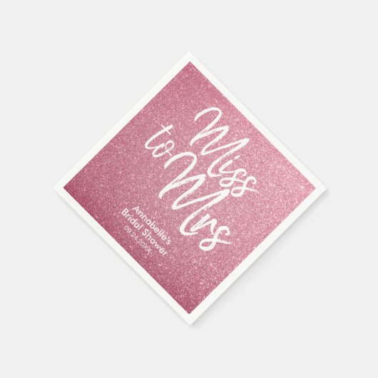 Serviette En Papier Parties scintillant rose vif Glam Miss à Mme Fête  (Coin)