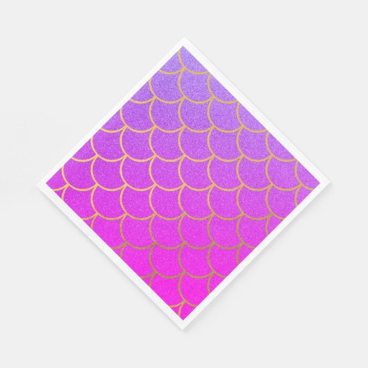 Serviette En Papier Parties scintillant rose violet de sirène or (Coin)