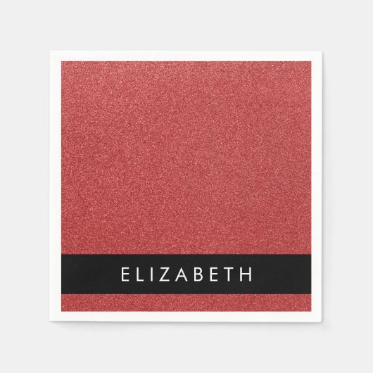 Serviette En Papier Parties scintillant rouge, Arrière - plan Parties (Devant)