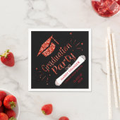Serviette En Papier Parties scintillant rouge Black Graduation Cap Par (En situation)