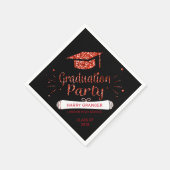 Serviette En Papier Parties scintillant rouge Black Graduation Cap Par (Coin)