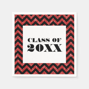 Serviette En Papier Parties scintillant rouge Chevron Papier de Gradua