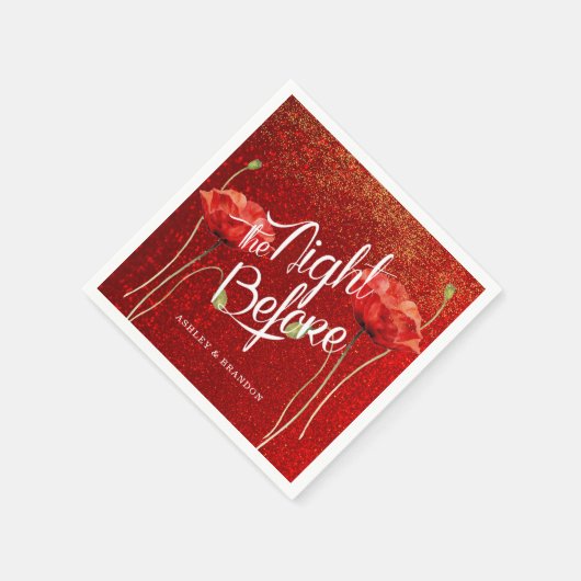 Serviette En Papier Parties scintillant Rouge Élégante La Nuit Avant L (Coin)