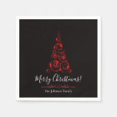 Serviette En Papier Parties scintillant rouge élégante personnalisée A (Devant)