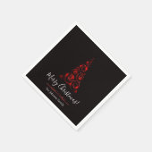 Serviette En Papier Parties scintillant rouge élégante personnalisée A (Coin)