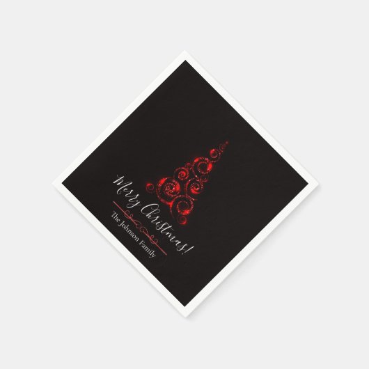 Serviette En Papier Parties scintillant rouge élégante personnalisée A (Coin)