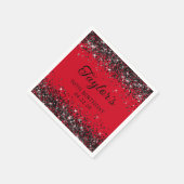 Serviette En Papier Parties scintillant rouge et noire 50e anniversair (Coin)