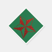 Serviette En Papier Parties scintillant rouge Étoile de Noël serviette (Coin)