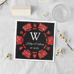 Serviette En Papier Parties scintillant rouge Monogram Poker Chip Casi<br><div class="desc">Célébrez dans le style avec ces serviettes mariages design et très tendance. Ce design est facile à personnaliser avec votre libellé d'événement spécial et vos invités seront ravis quand ils verront ces fabuleuses serviettes.</div>