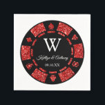 Serviette En Papier Parties scintillant rouge Monogram Poker Chip Casi<br><div class="desc">Célébrez dans le style avec ces serviettes mariages design et très tendance. Ce design est facile à personnaliser avec votre libellé d'événement spécial et vos invités seront ravis quand ils verront ces fabuleuses serviettes.</div>